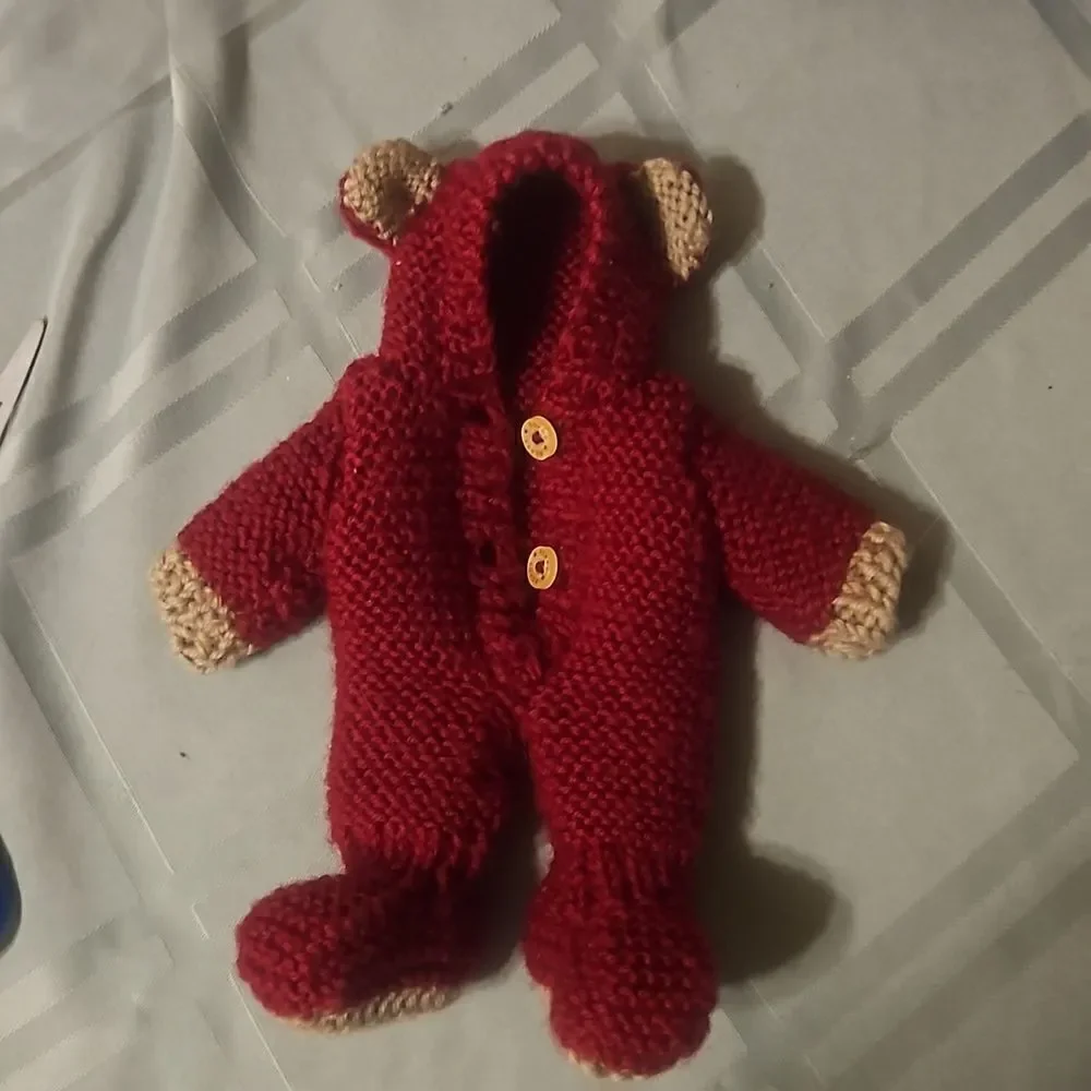 BOYDS bears mulberry red knit fitted pajamas 1999